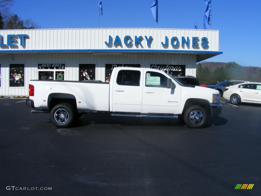 2010 Silverado 3500HD LTZ Crew Cab 4x4 Dually - Summit White / Dark Cashmere/Light Cashmere photo #1