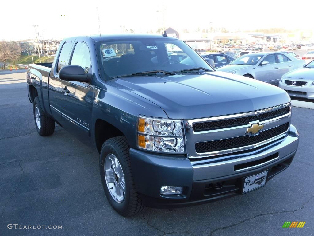 2010 Silverado 1500 LT Extended Cab - Blue Granite Metallic / Ebony photo #5