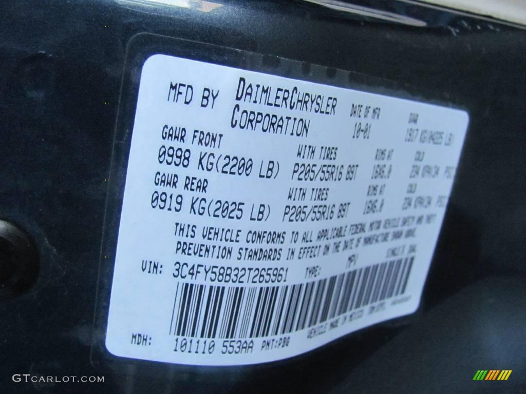 2002 PT Cruiser Touring - Steel Blue Pearlcoat / Taupe photo #19