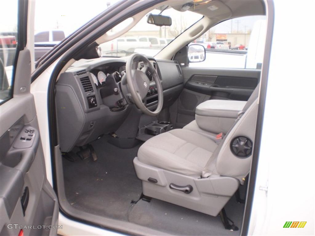 2008 Ram 1500 SLT Regular Cab 4x4 - Bright White / Medium Slate Gray photo #6