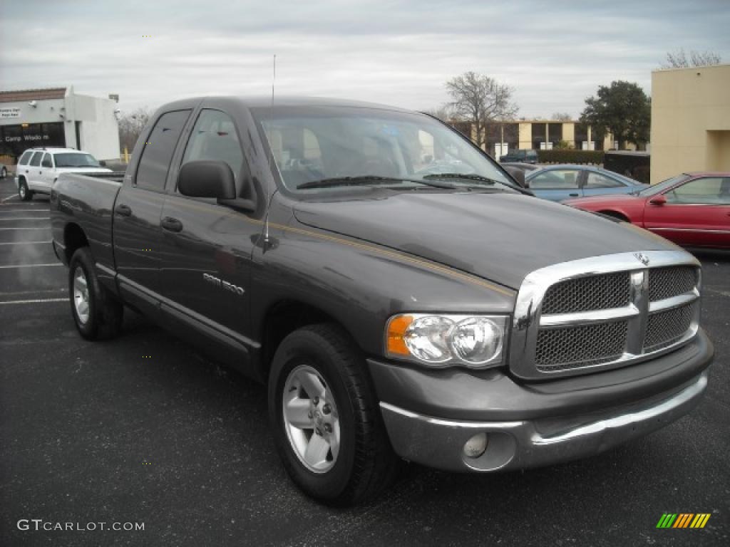 2002 Ram 1500 SLT Quad Cab - Graphite Metallic / Taupe photo #3