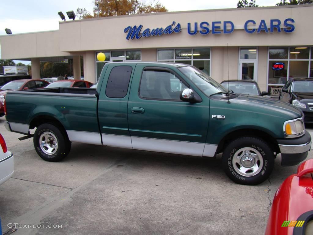 1999 F150 XL Extended Cab 4x4 - Woodland Green Metallic / Medium Graphite photo #1