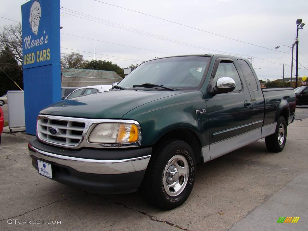 1999 F150 XL Extended Cab 4x4 - Woodland Green Metallic / Medium Graphite photo #4