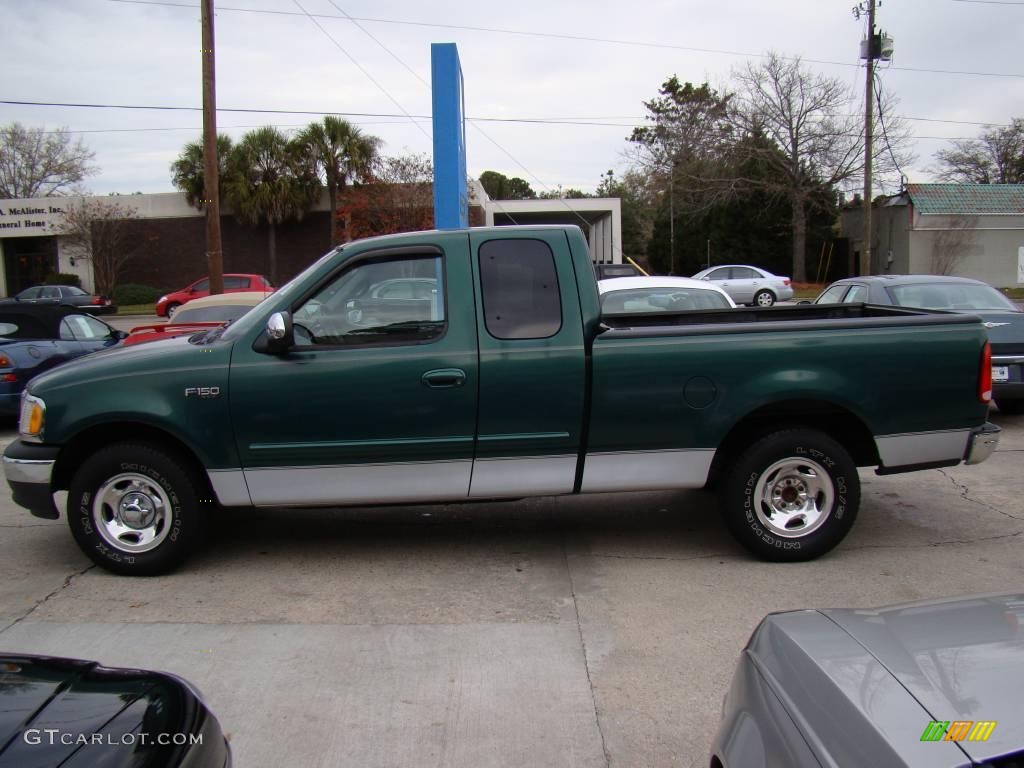 1999 F150 XL Extended Cab 4x4 - Woodland Green Metallic / Medium Graphite photo #5