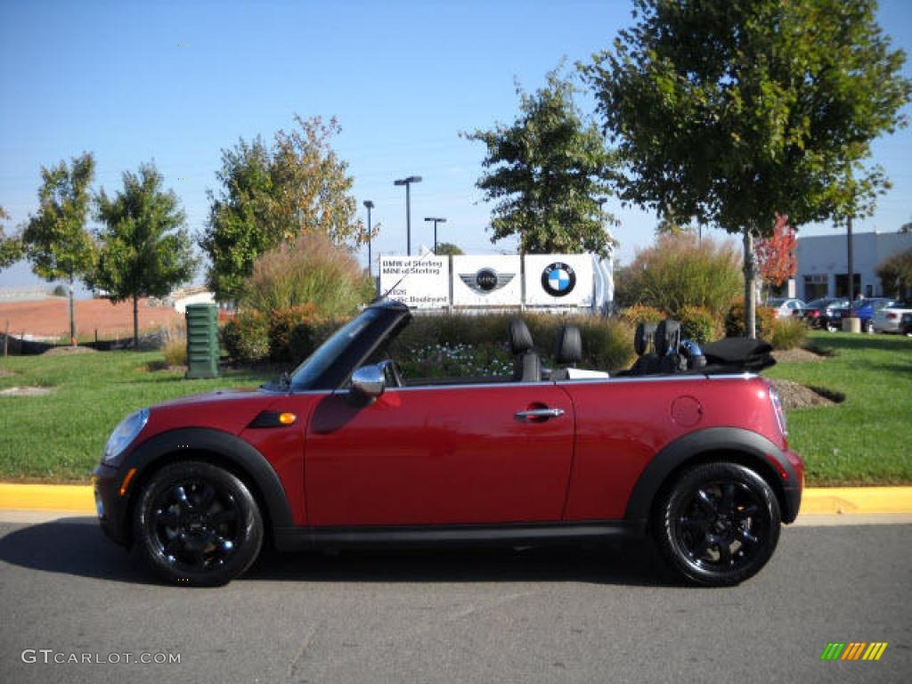 2009 Cooper Convertible - Nightfire Red Metallic / Punch Carbon Black Leather photo #2