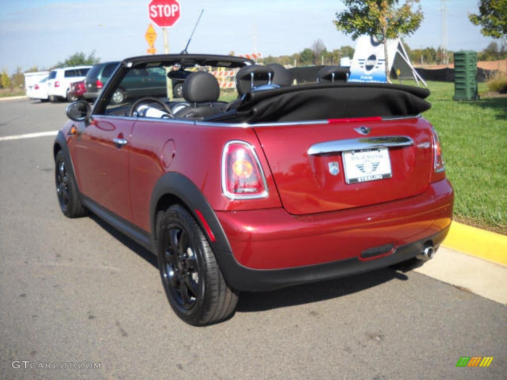 2009 Cooper Convertible - Nightfire Red Metallic / Punch Carbon Black Leather photo #3