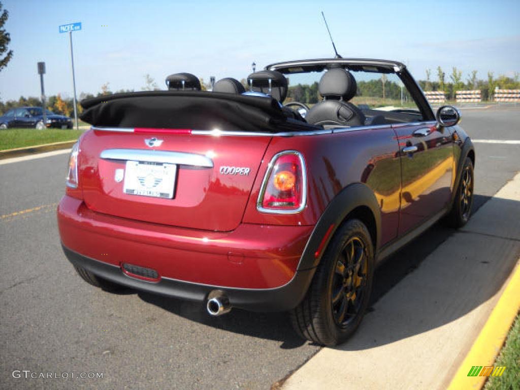 2009 Cooper Convertible - Nightfire Red Metallic / Punch Carbon Black Leather photo #5