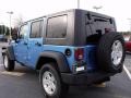 2010 Surf Blue Pearl Jeep Wrangler Unlimited Sport 4x4  photo #2