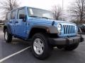 2010 Surf Blue Pearl Jeep Wrangler Unlimited Sport 4x4  photo #4