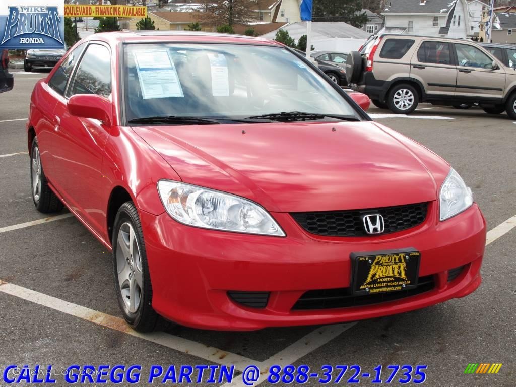 2004 Civic EX Coupe - Rally Red / Black photo #5