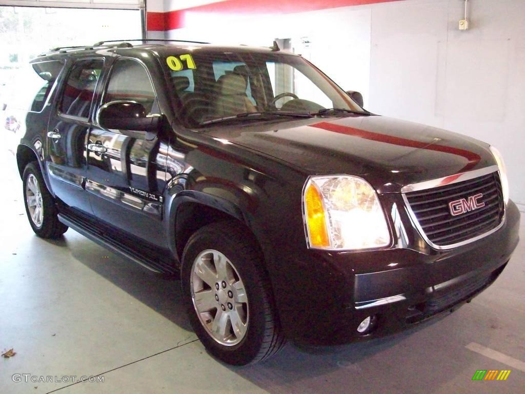 2007 Yukon XL 1500 SLE - Onyx Black / Light Tan photo #1