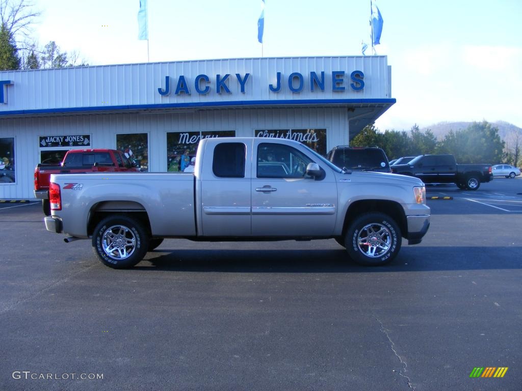 2008 Sierra 1500 SLE Extended Cab 4x4 - Silver Birch Metallic / Ebony photo #1