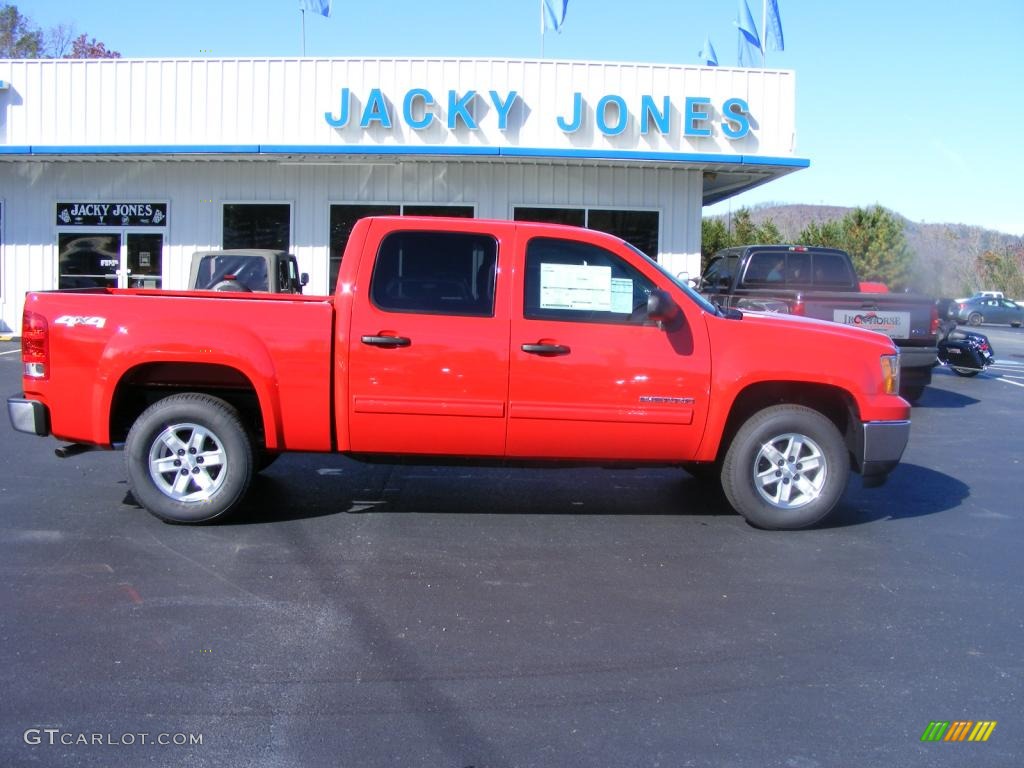 2010 Sierra 1500 SLE Crew Cab 4x4 - Fire Red / Ebony photo #1