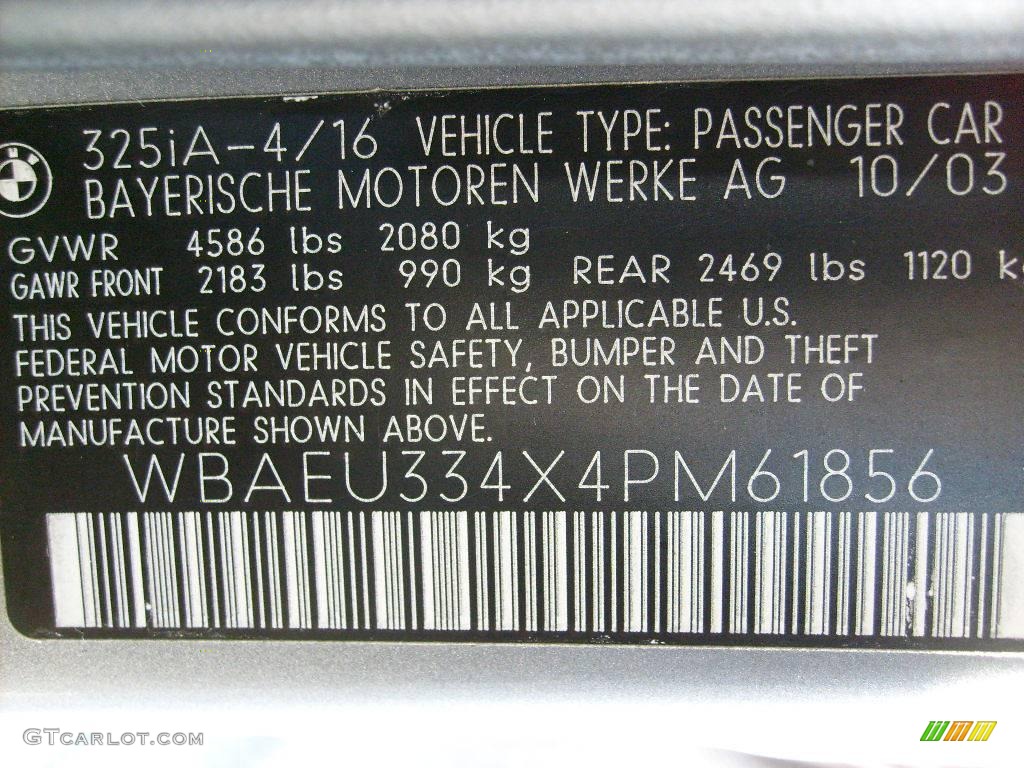 2004 3 Series 325xi Sedan - Silver Grey Metallic / Black photo #13