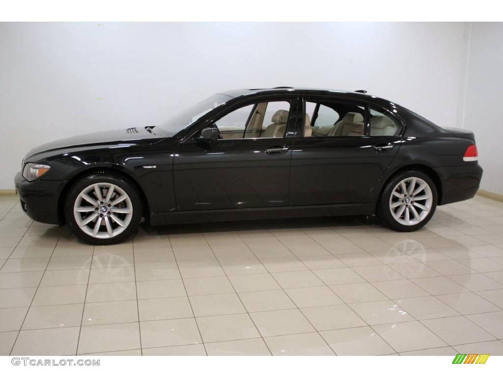 2007 7 Series 750Li Sedan - Black Sapphire Metallic / Cream Beige photo #4