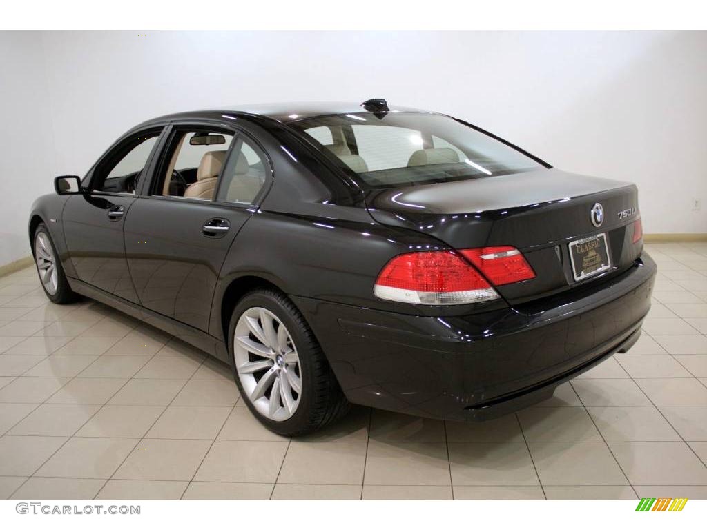2007 7 Series 750Li Sedan - Black Sapphire Metallic / Cream Beige photo #5