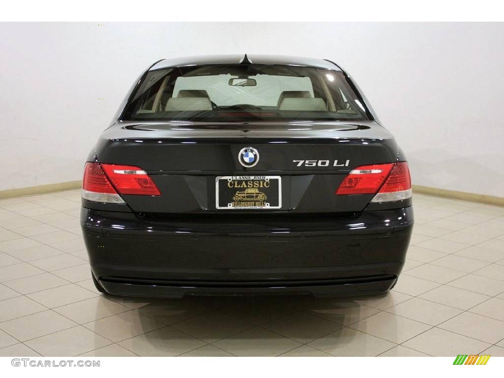 2007 7 Series 750Li Sedan - Black Sapphire Metallic / Cream Beige photo #6