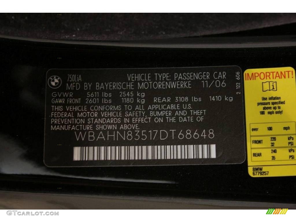 2007 7 Series 750Li Sedan - Black Sapphire Metallic / Cream Beige photo #29