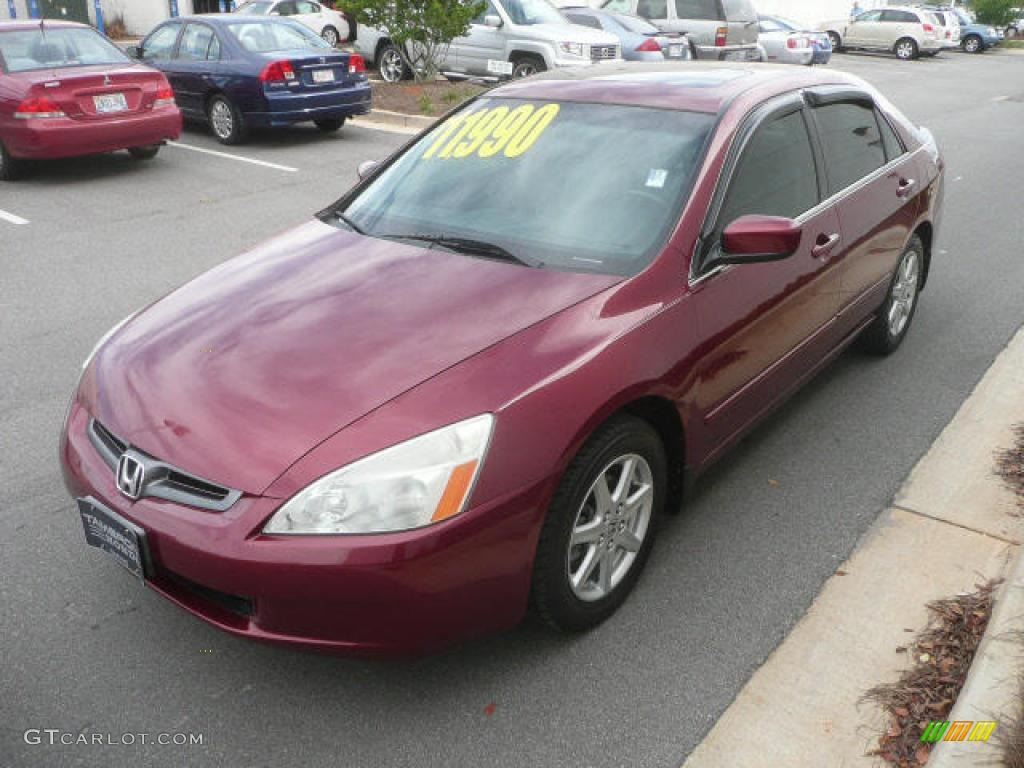 2003 Accord EX V6 Sedan - Redondo Red Pearl / Black photo #7