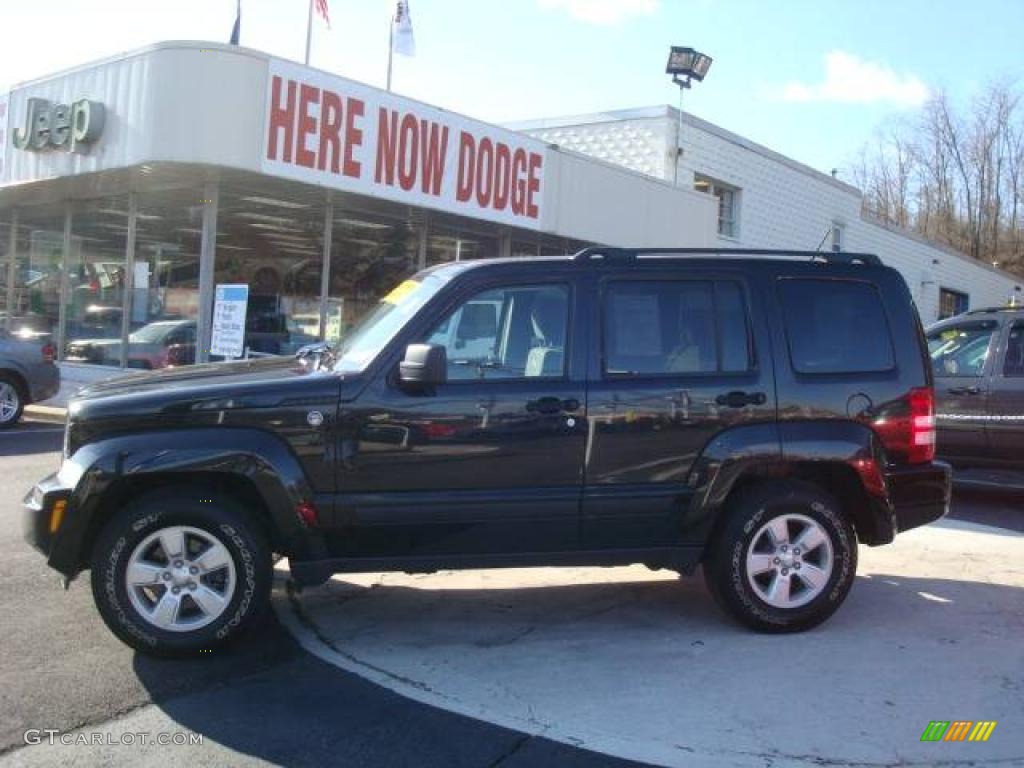 2009 Liberty Sport 4x4 - Brilliant Black Crystal Pearl / Dark Slate Gray photo #1