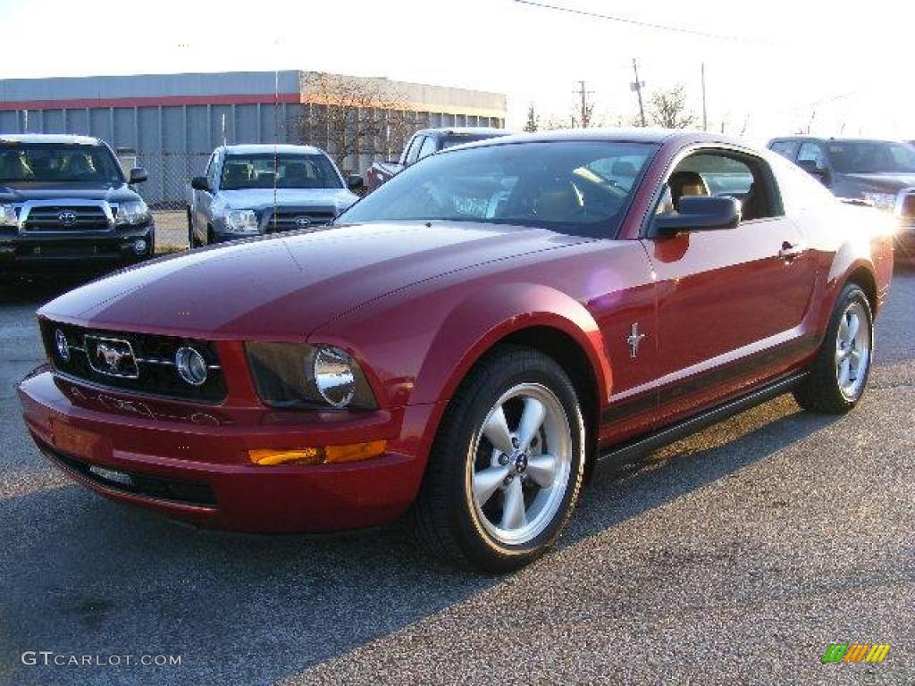 2008 Mustang V6 Premium Coupe - Dark Candy Apple Red / Dark Charcoal photo #7