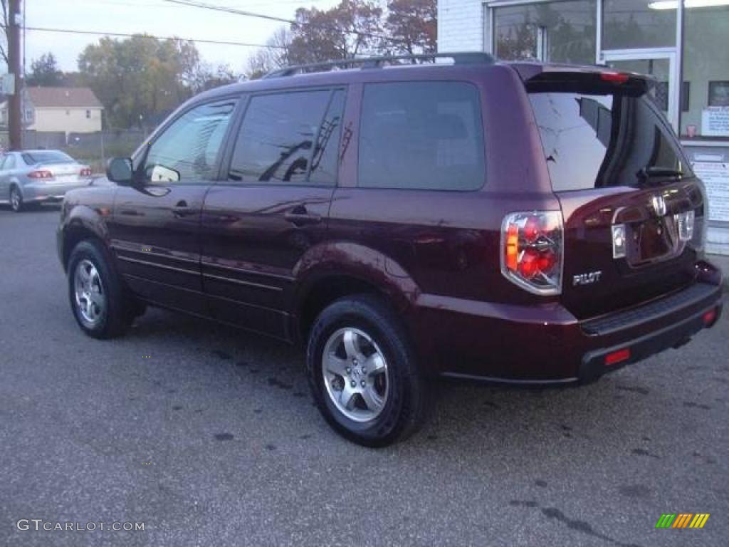 2007 Pilot EX-L 4WD - Dark Cherry Pearl / Saddle photo #6