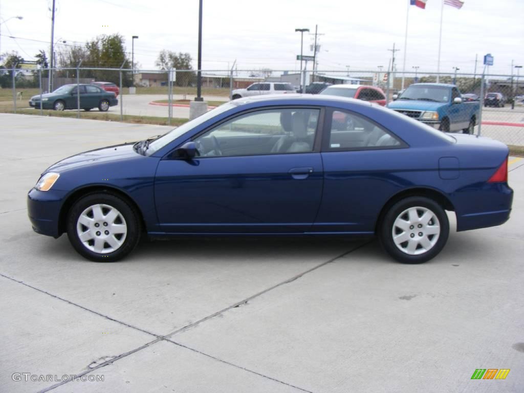 2002 Civic EX Coupe - Eternal Blue Pearl / Beige photo #6