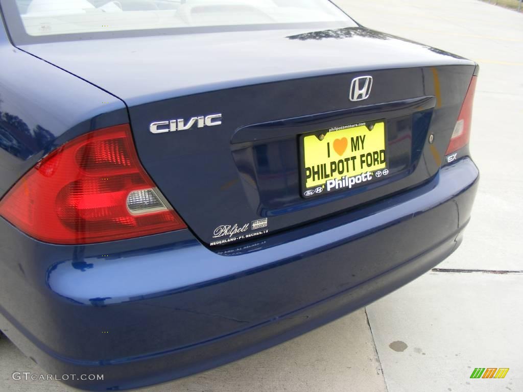 2002 Civic EX Coupe - Eternal Blue Pearl / Beige photo #24