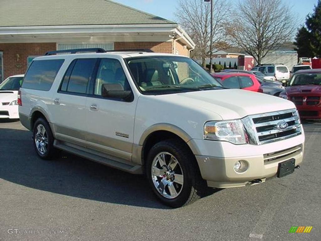 2007 Expedition EL Eddie Bauer 4x4 - Oxford White / Camel photo #1