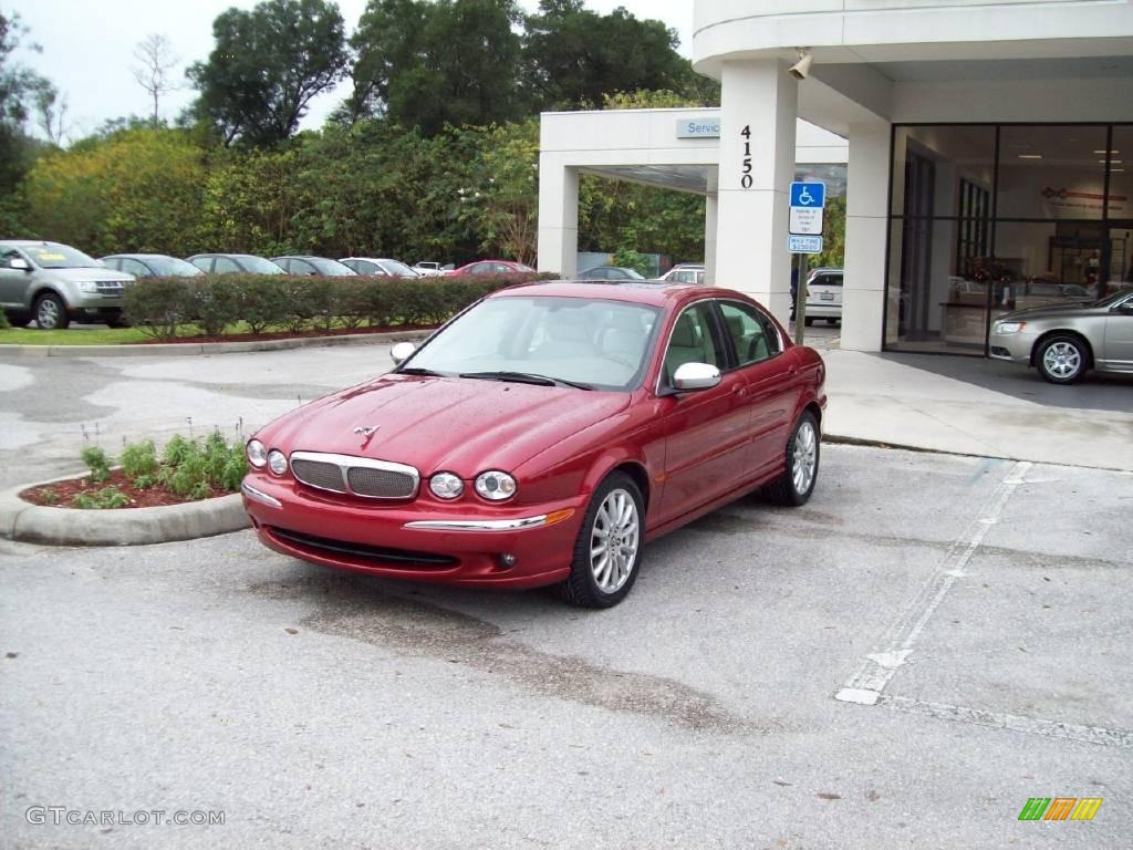 2008 X-Type 3.0 Sedan - Chili Red Metallic / Ivory photo #2