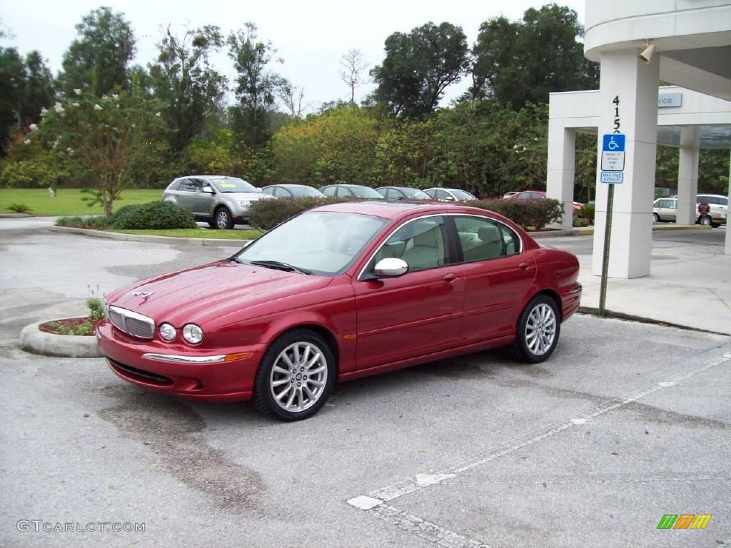 2008 X-Type 3.0 Sedan - Chili Red Metallic / Ivory photo #3