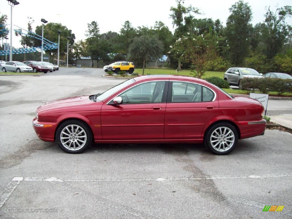 2008 X-Type 3.0 Sedan - Chili Red Metallic / Ivory photo #4