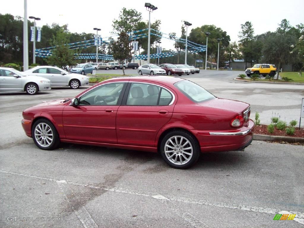 2008 X-Type 3.0 Sedan - Chili Red Metallic / Ivory photo #5