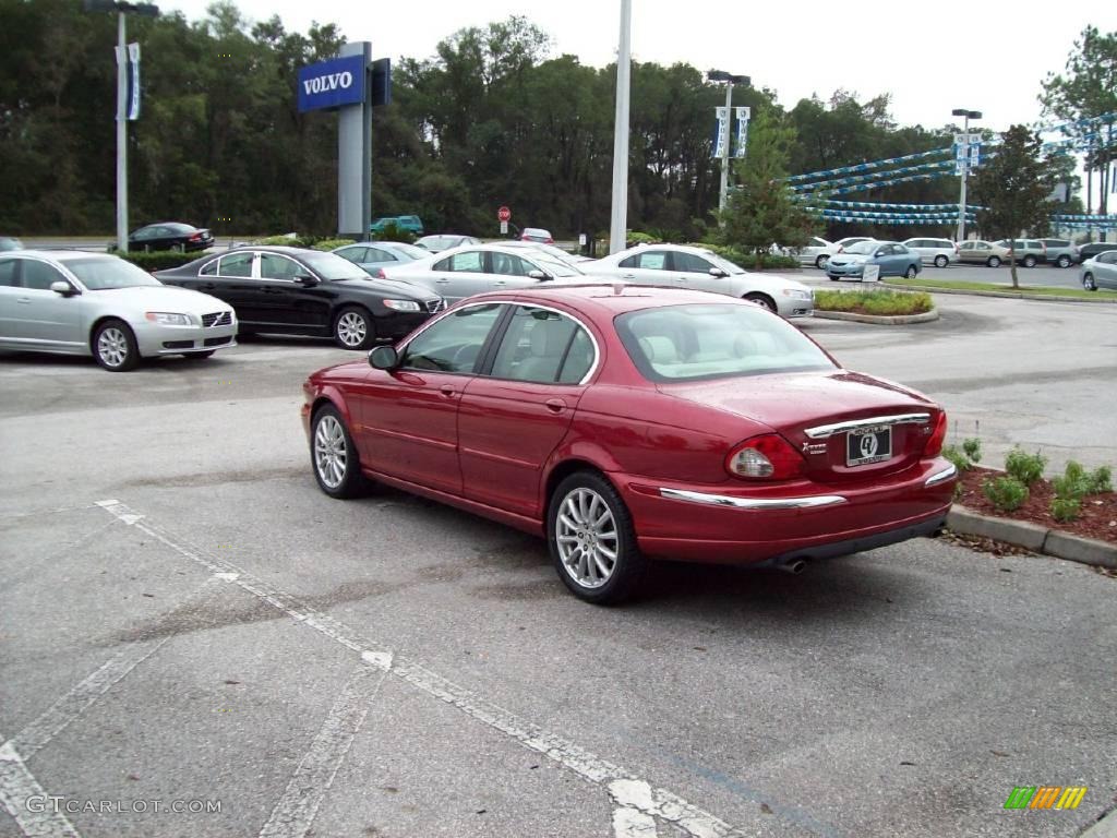 2008 X-Type 3.0 Sedan - Chili Red Metallic / Ivory photo #6