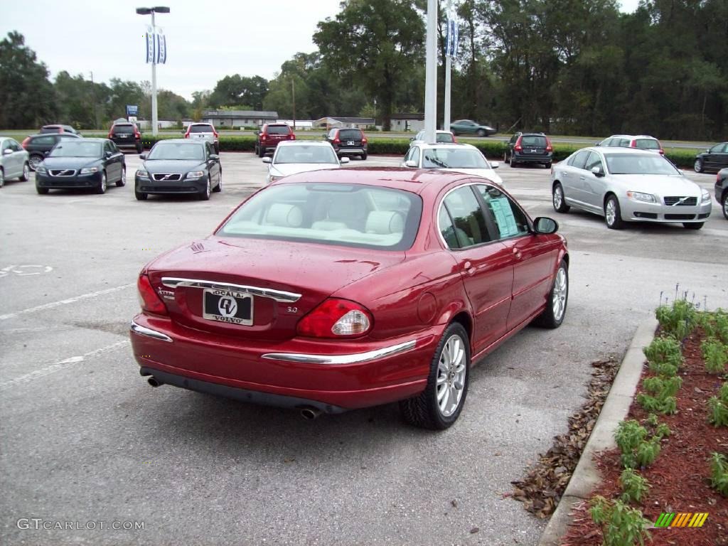 2008 X-Type 3.0 Sedan - Chili Red Metallic / Ivory photo #8