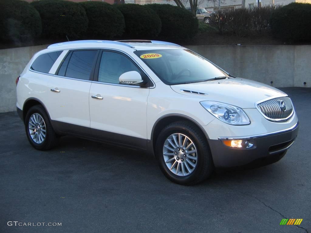 2009 Enclave CXL AWD - White Opal / Dark Titanium/Titanium photo #8