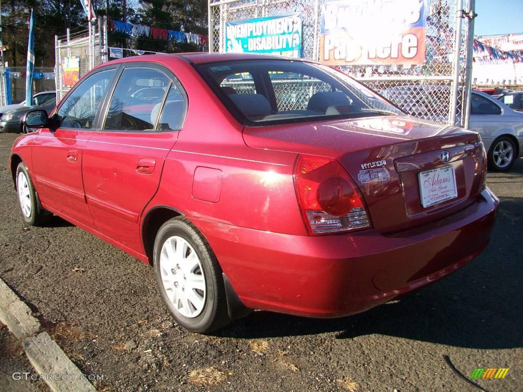 2004 Elantra GLS Sedan - Crimson Dark Red / Gray photo #5