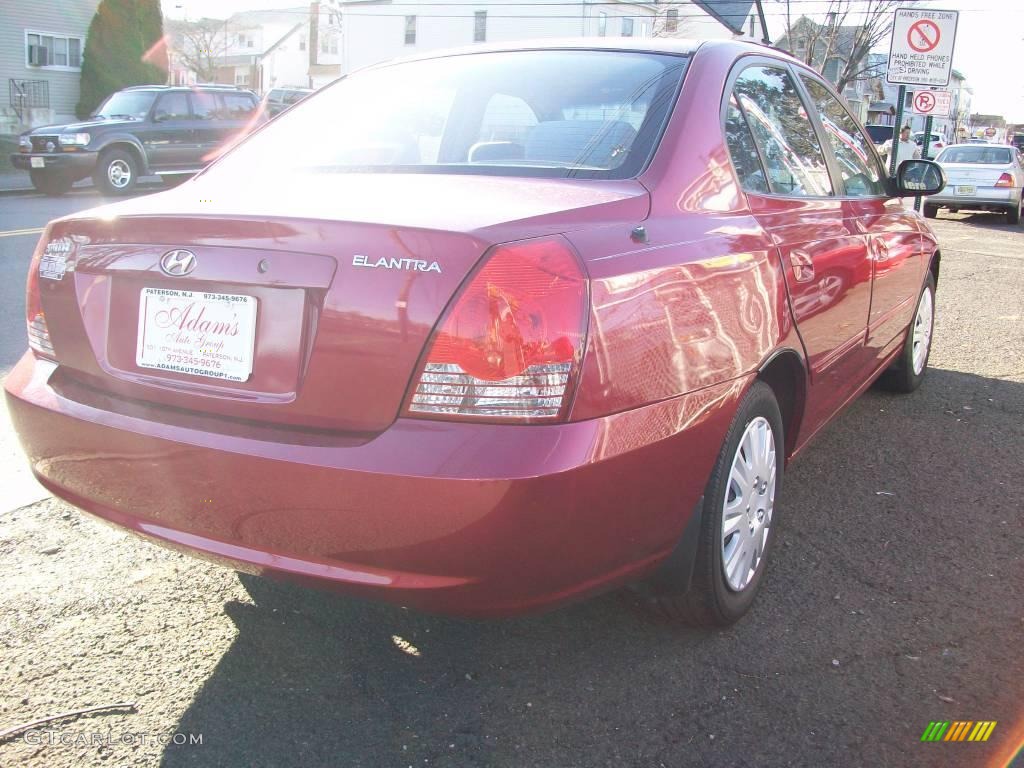 2004 Elantra GLS Sedan - Crimson Dark Red / Gray photo #6