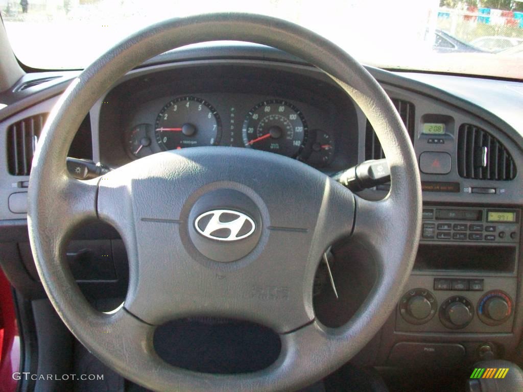 2004 Elantra GLS Sedan - Crimson Dark Red / Gray photo #13
