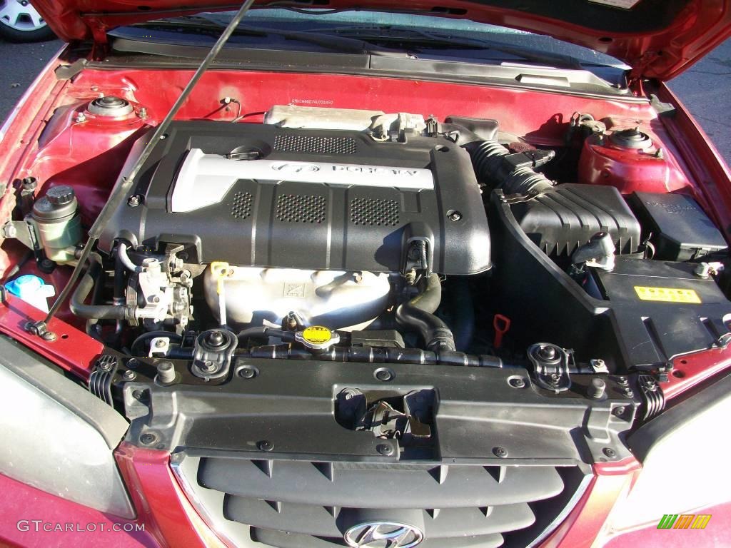 2004 Elantra GLS Sedan - Crimson Dark Red / Gray photo #27