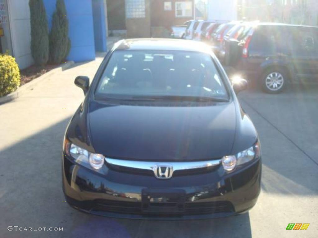 2007 Civic LX Sedan - Nighthawk Black Pearl / Gray photo #7