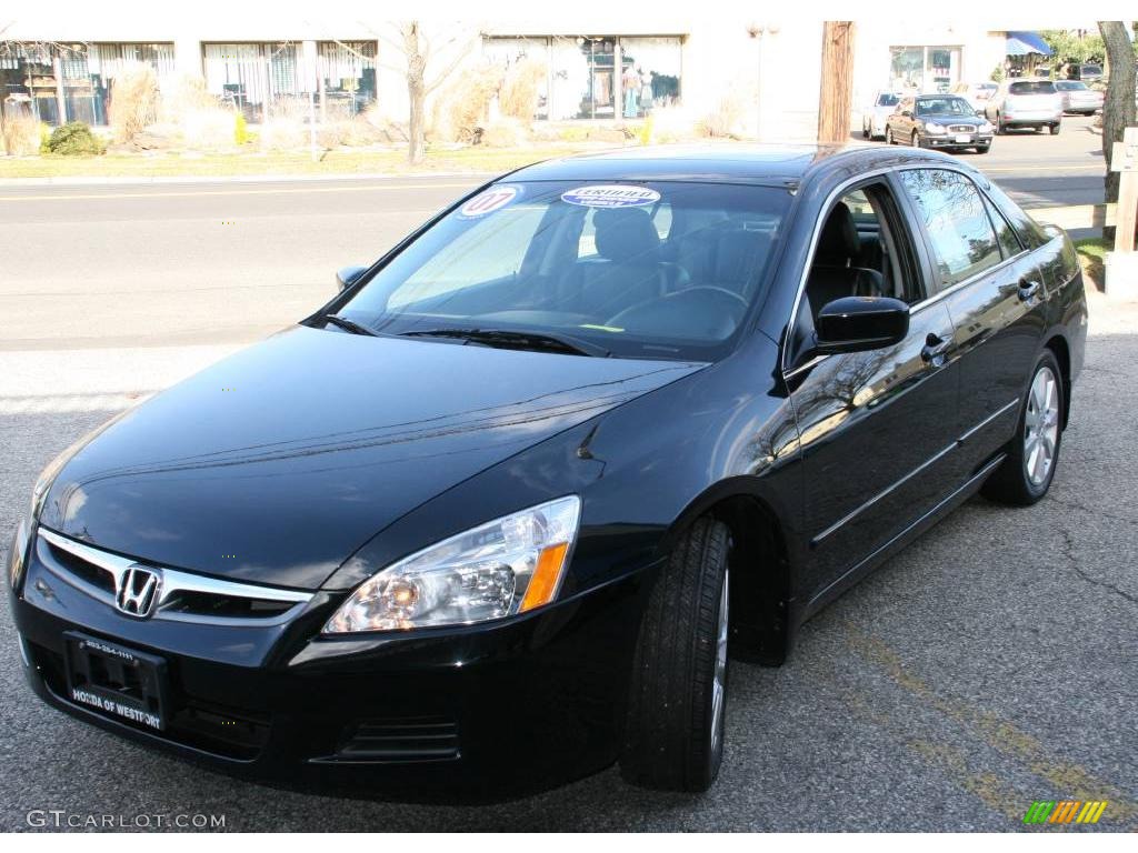 2007 Accord EX-L V6 Sedan - Nighthawk Black Pearl / Black photo #1