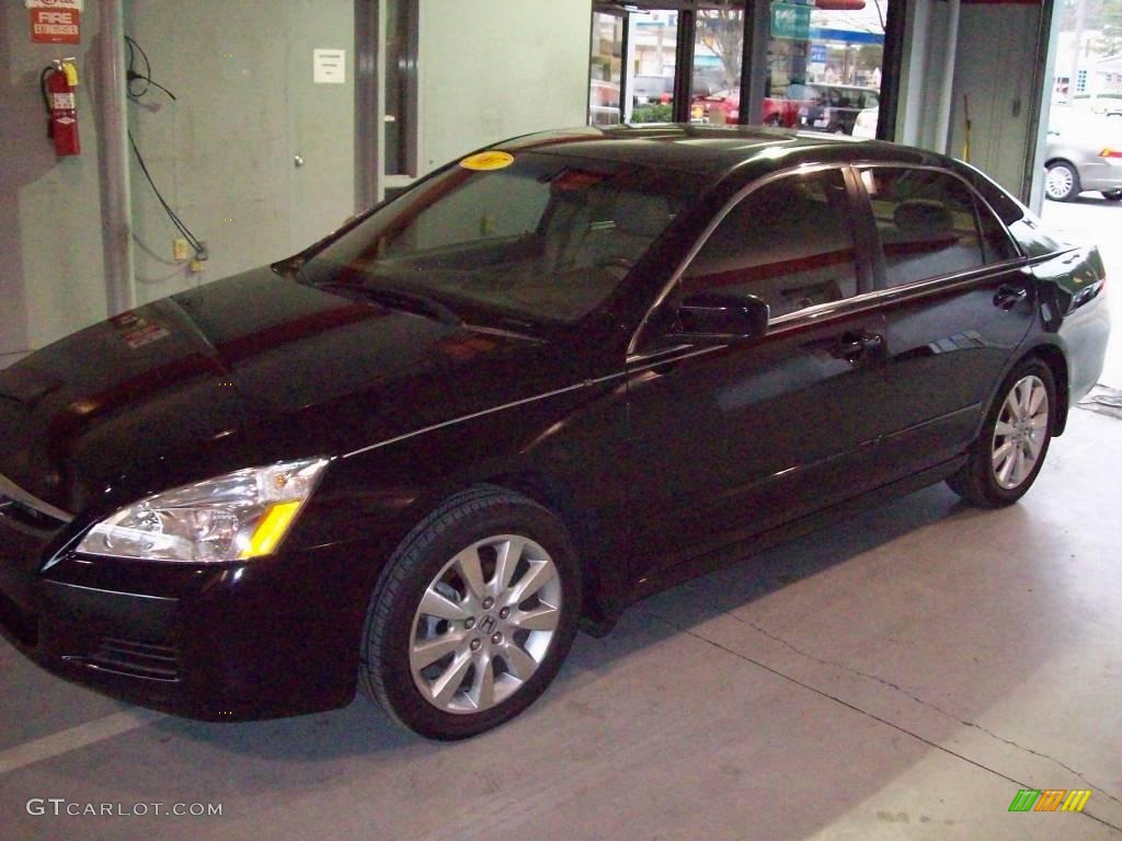 2007 Accord EX-L V6 Sedan - Nighthawk Black Pearl / Ivory photo #3