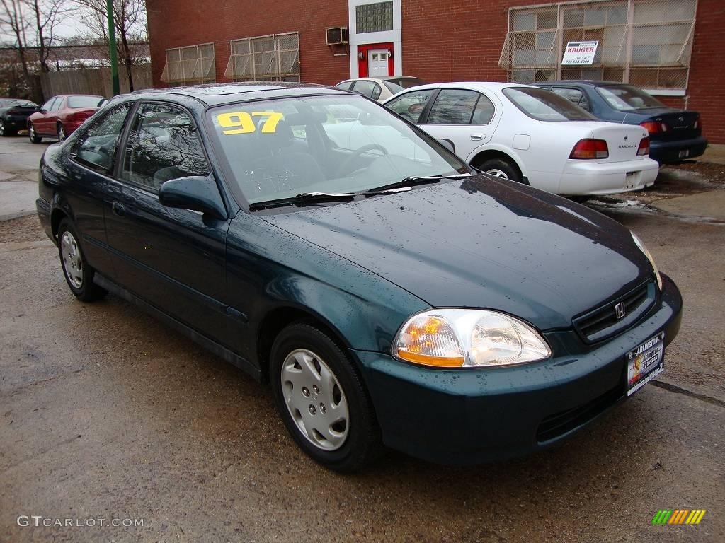 1997 Civic EX Coupe - Cypress Green Metallic / Gray photo #3