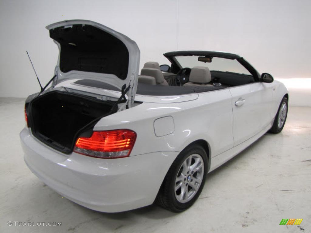 2009 1 Series 128i Convertible - Alpine White / Taupe photo #9