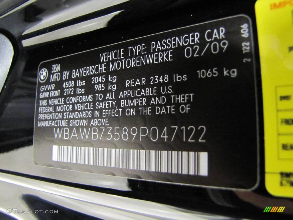 2009 3 Series 335i Coupe - Jet Black / Black photo #14