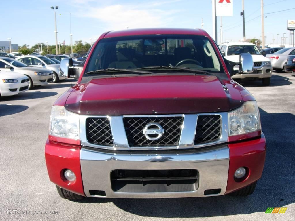 2004 Titan SE King Cab - Red Brawn / Graphite/Titanium photo #2