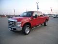 2008 Bright Red Ford F350 Super Duty Lariat Crew Cab 4x4  photo #7