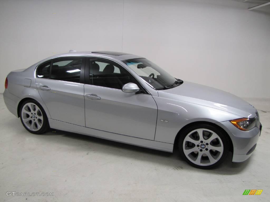 2007 3 Series 335i Sedan - Titanium Silver Metallic / Black photo #2