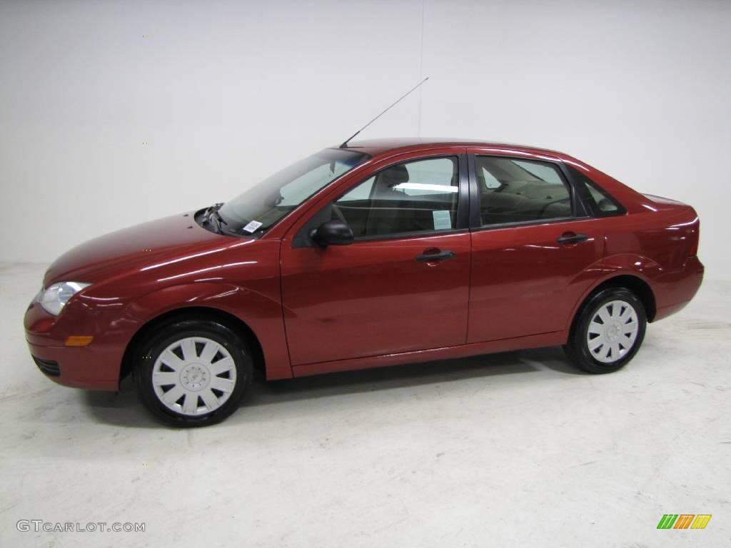 2005 Focus ZX4 S Sedan - Sangria Red Metallic / Dark Pebble/Light Pebble photo #9